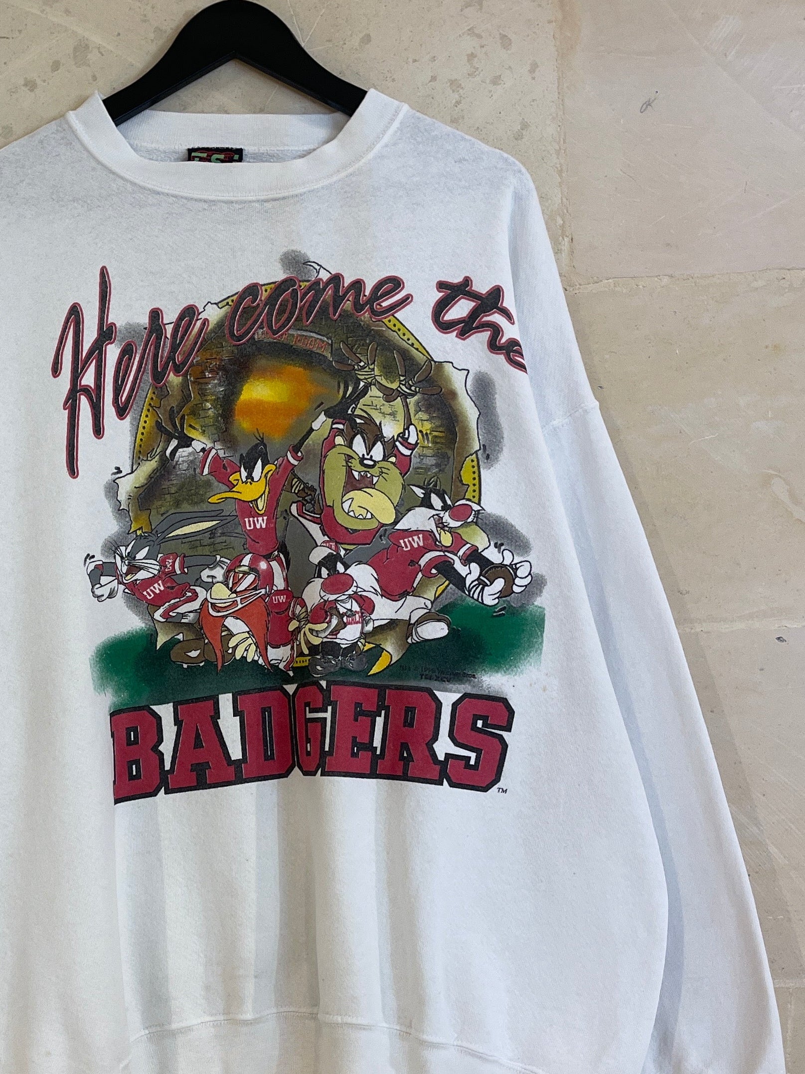 Vntg 1996 Looney Tunes BADGERS Sweatshirt (XXL)