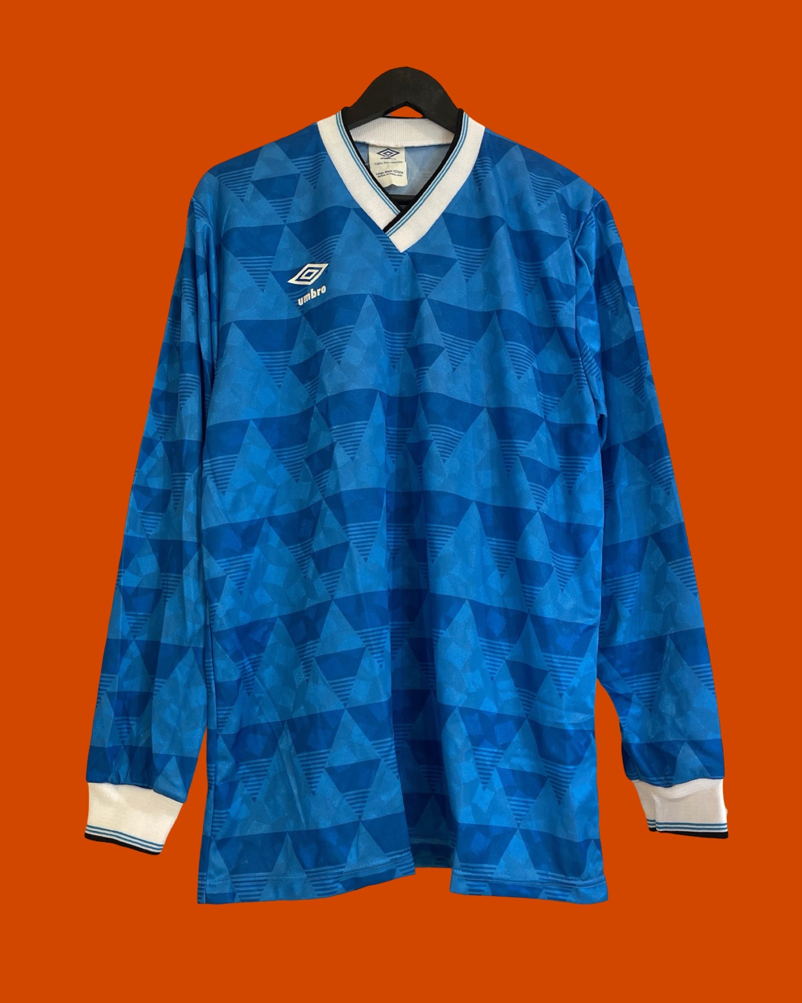 Vntg Blank UMBRO LS Teal Shirt (Large)*/Pull Out