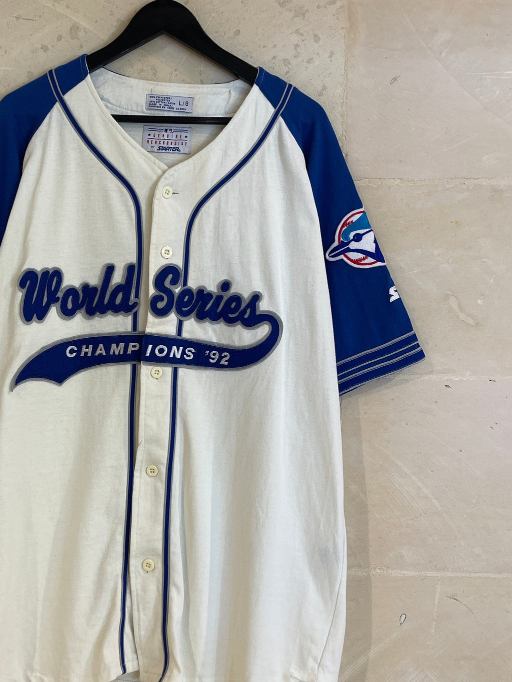 Vntg 92 Blue Jays Baseball Jersey Tee (Large)