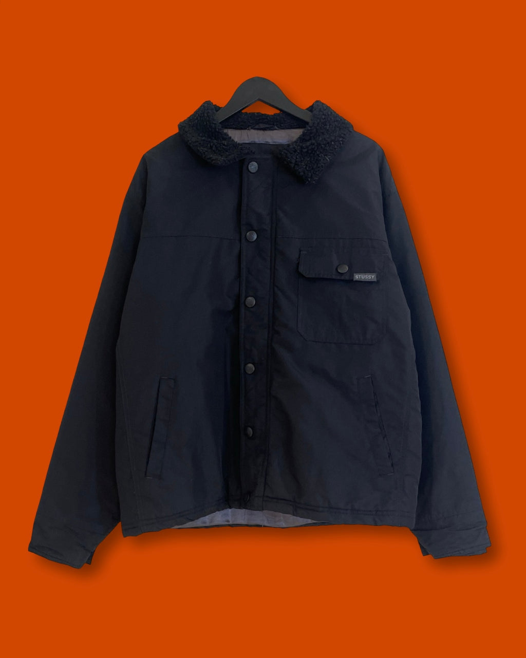 Vntg Stussy Black Jacket (Fits Large)