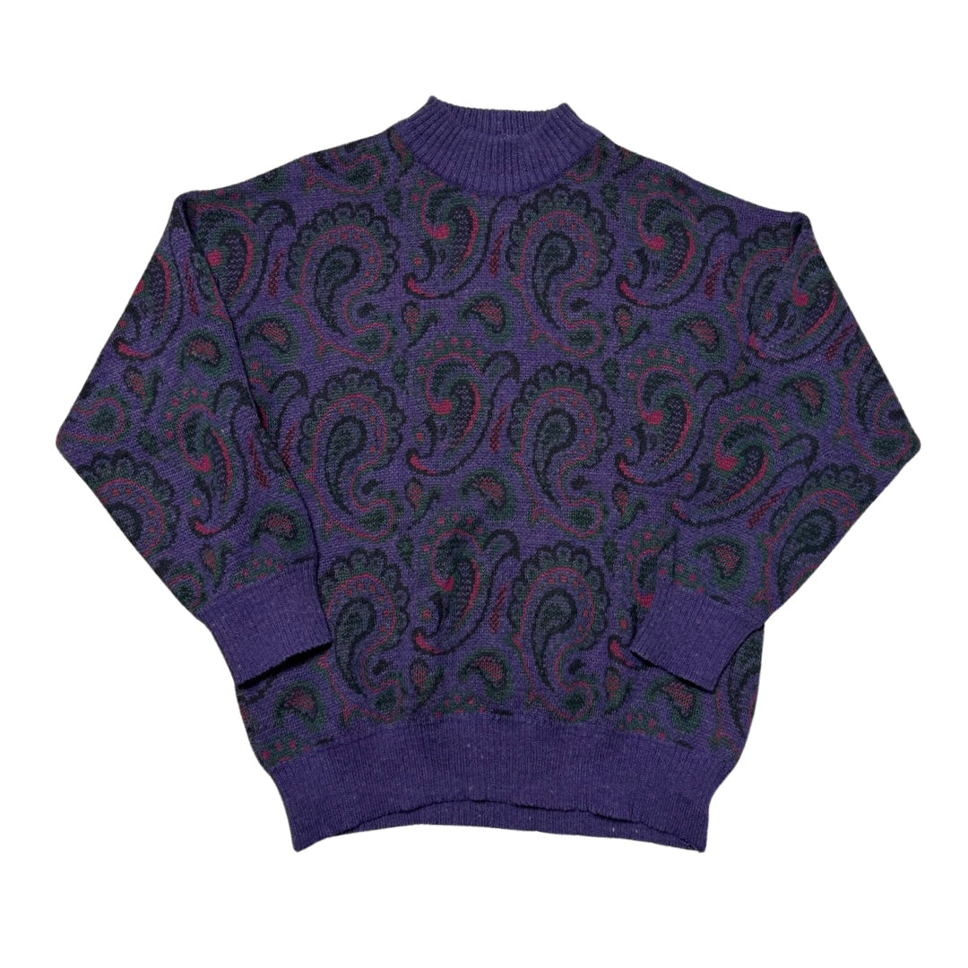 Vintage Paisley Knitted Sweater (Women's Medium)