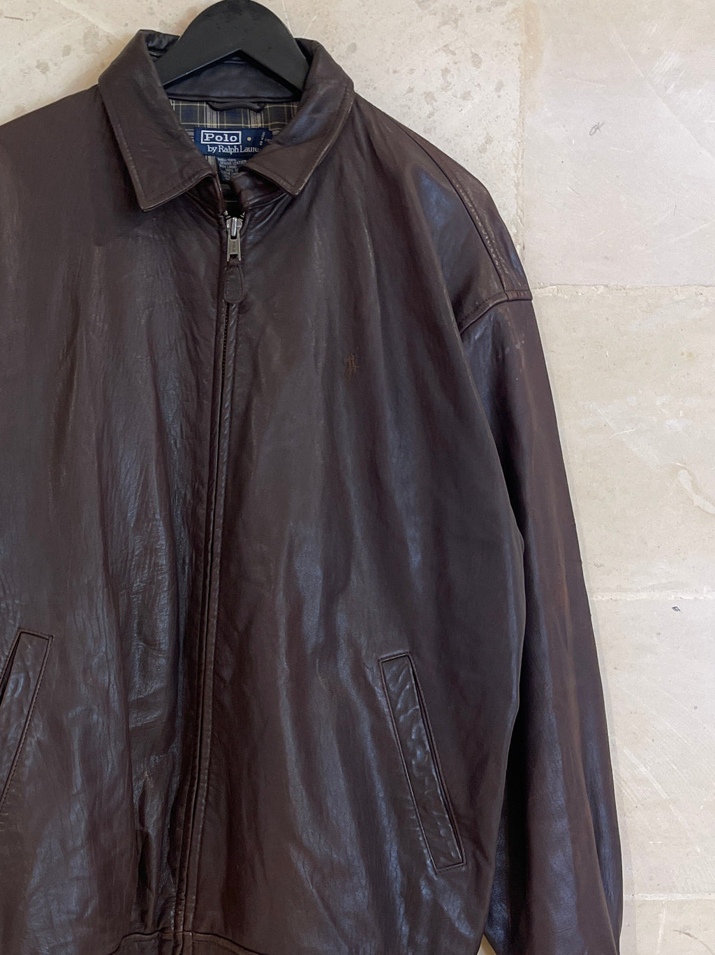 Vntg Ralph Lauren Harrington Leather Jacket (Large)