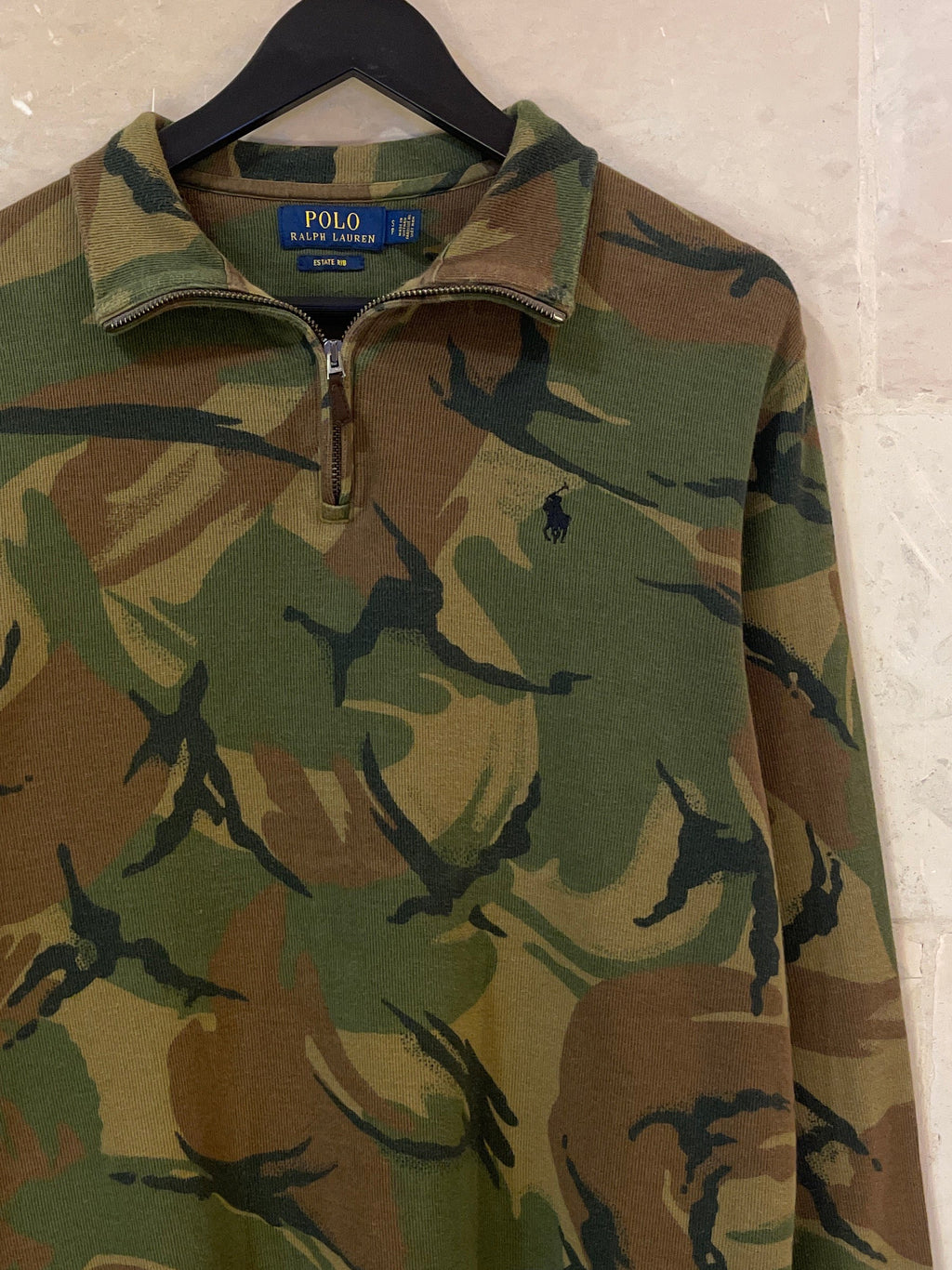 Ralph Lauren Camo QZip Sweater (Small)