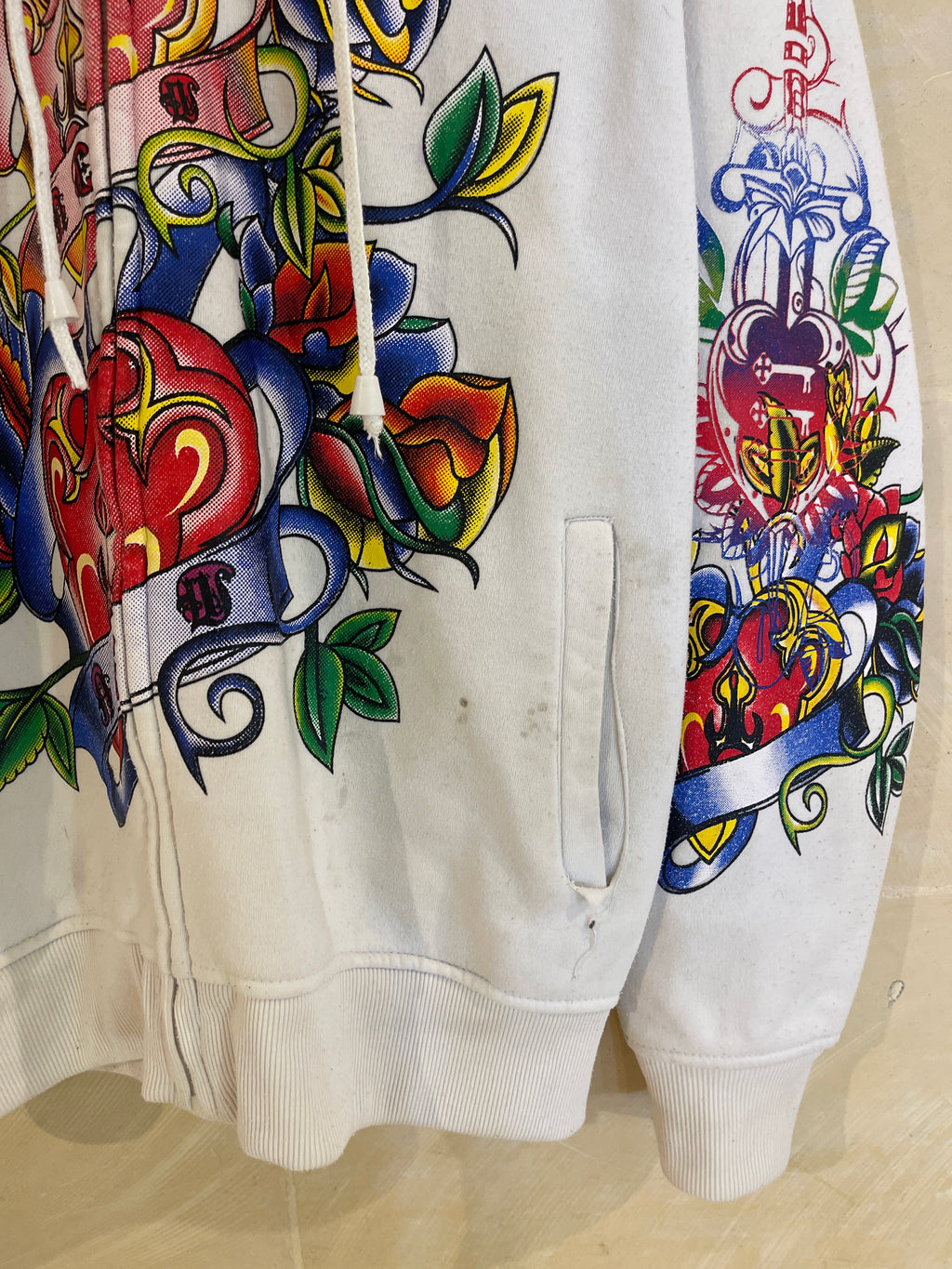 Y2K White Hoodie Jacket (Medium)*