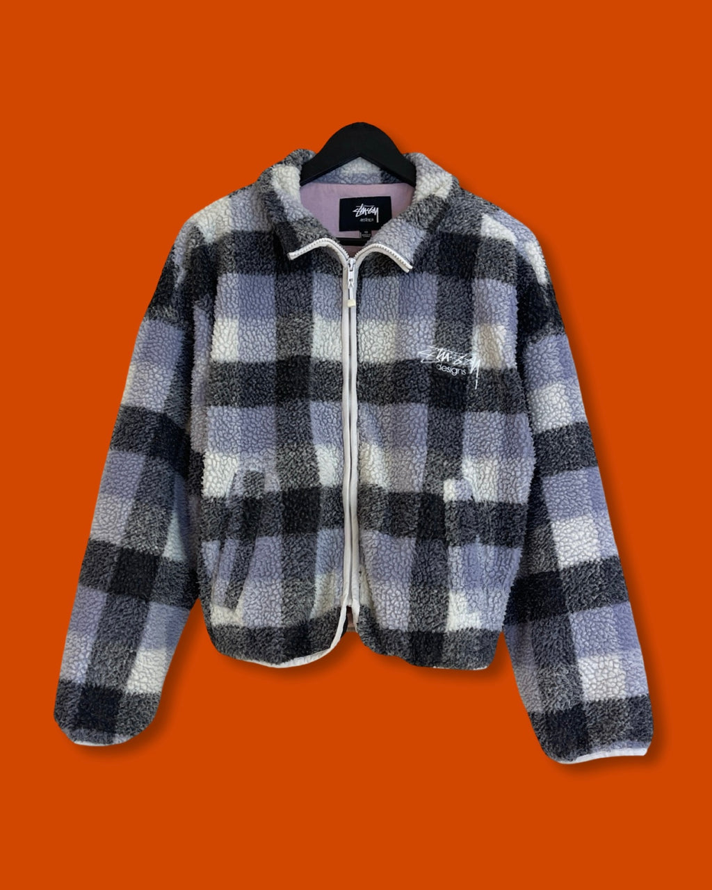 Stussy Full Zip Sherpa Jacket (Fits Small)