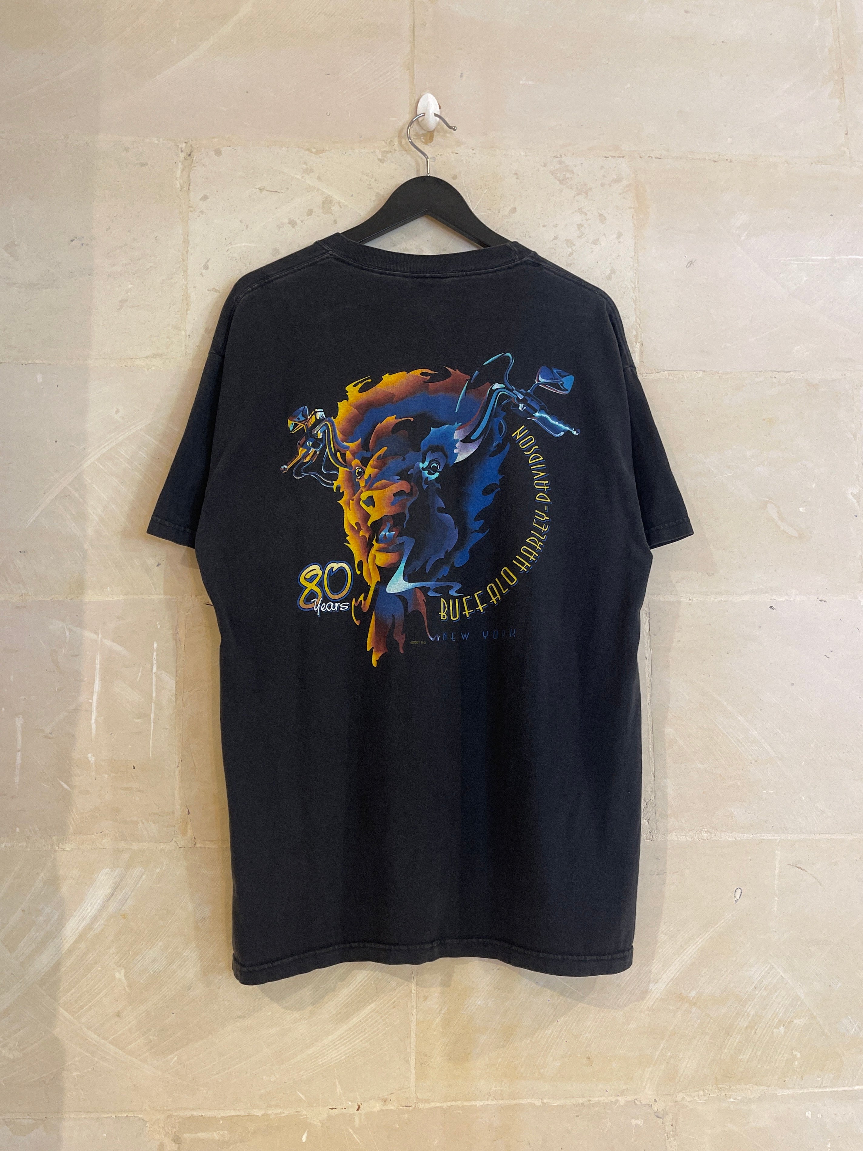 Harley Davidson Flaming Buffalo Tee (Large)