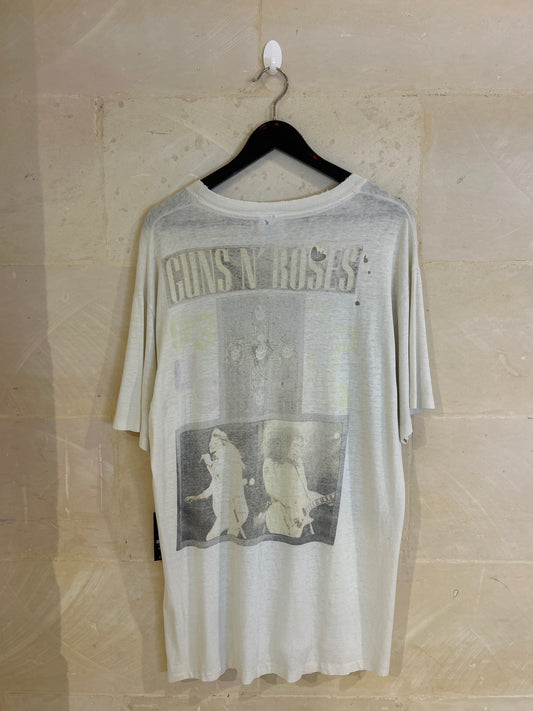 90s Guns N Roses Tee (Large) Multiple Holes and Neck Frying