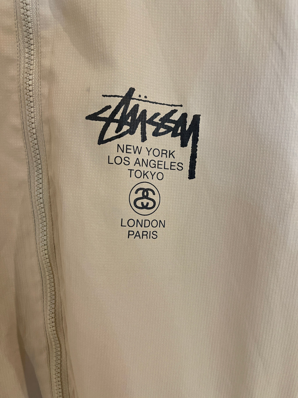 Stussy Windbreaker Brown Zip Hoodie Jacket (Small)