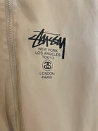 Stussy Windbreaker Brown Zip Hoodie Jacket (Small)