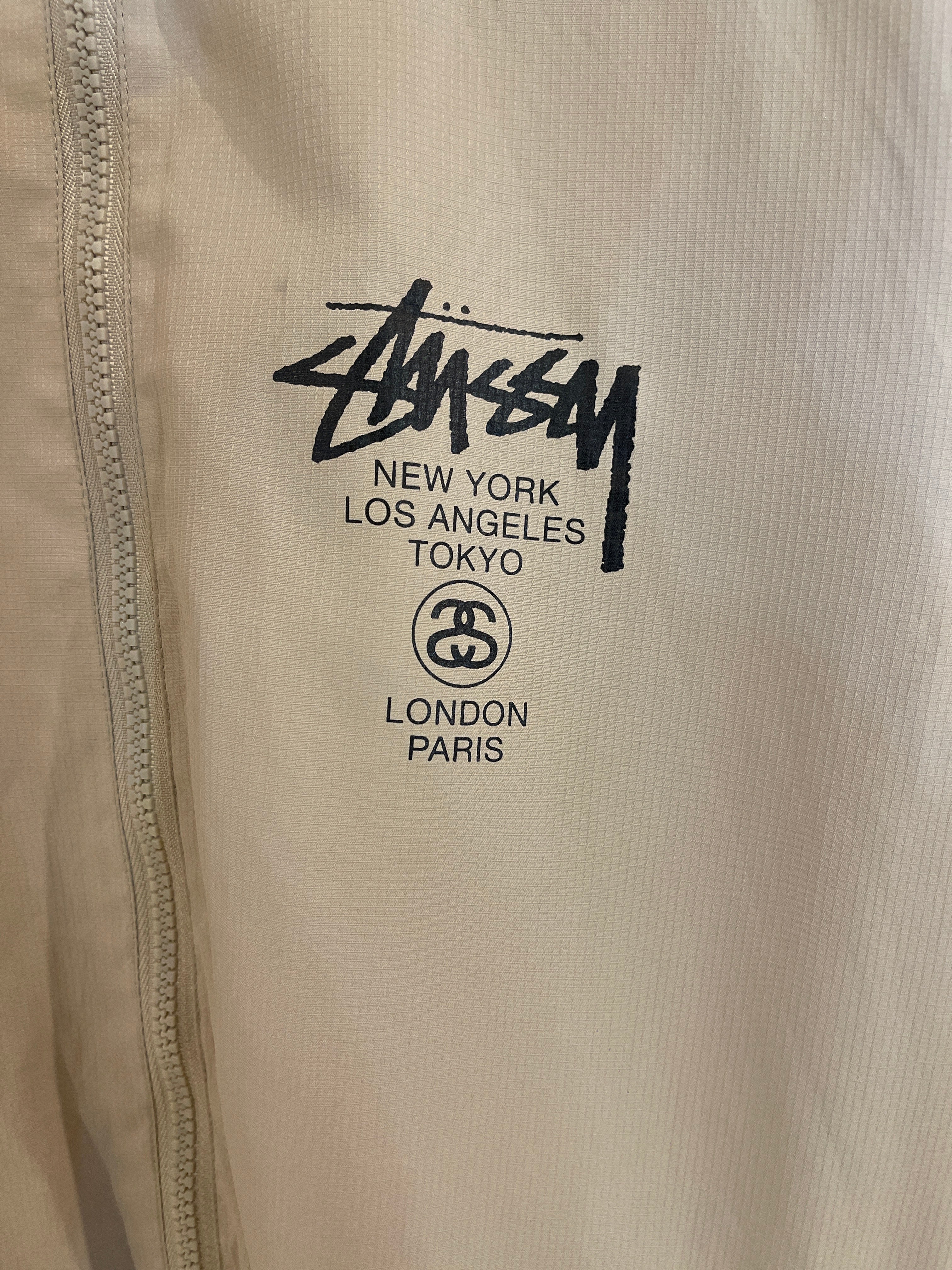 Stussy Windbreaker Brown Zip Hoodie Jacket (Small)