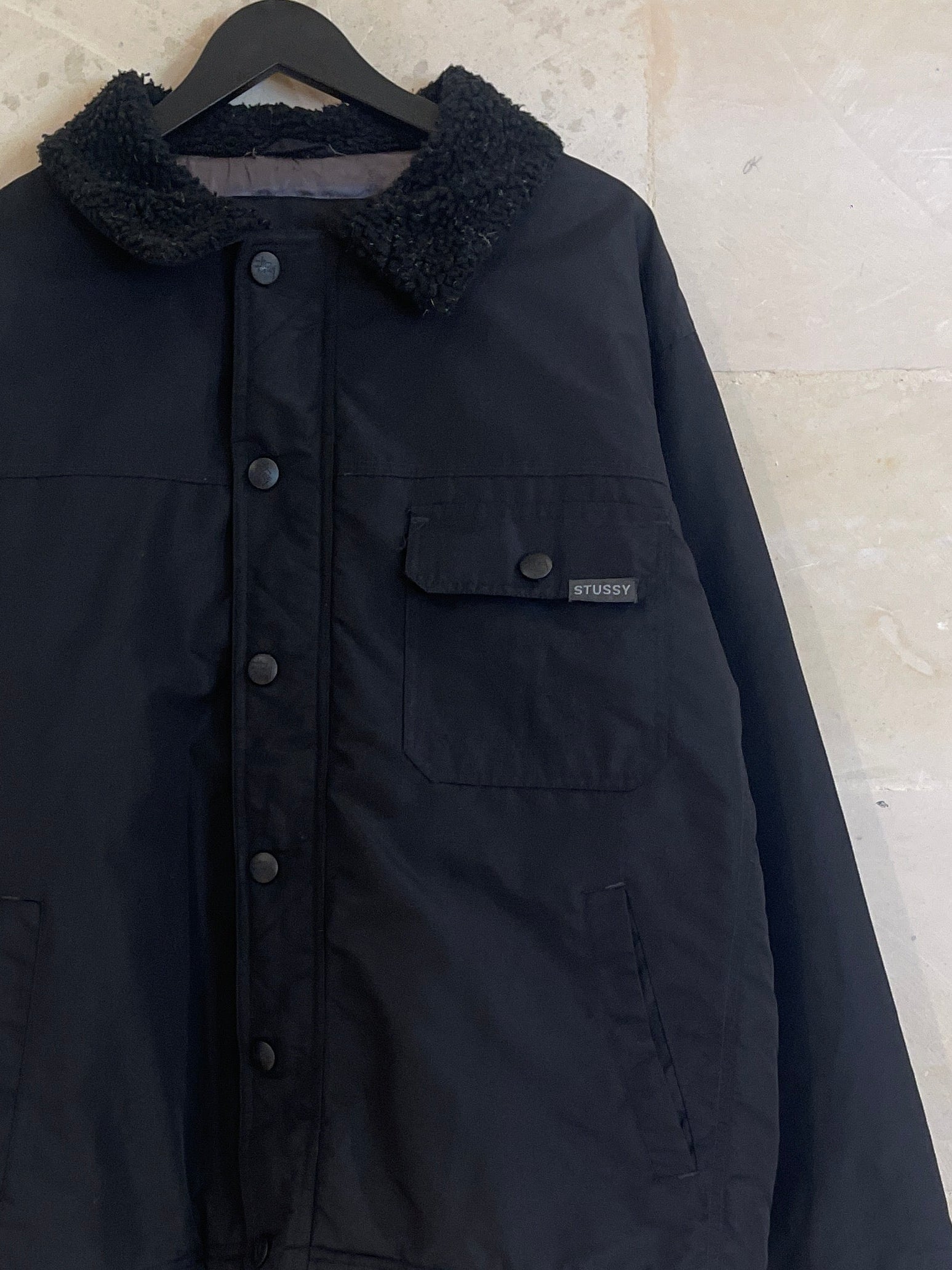 Vntg Stussy Black Jacket (Fits Large)