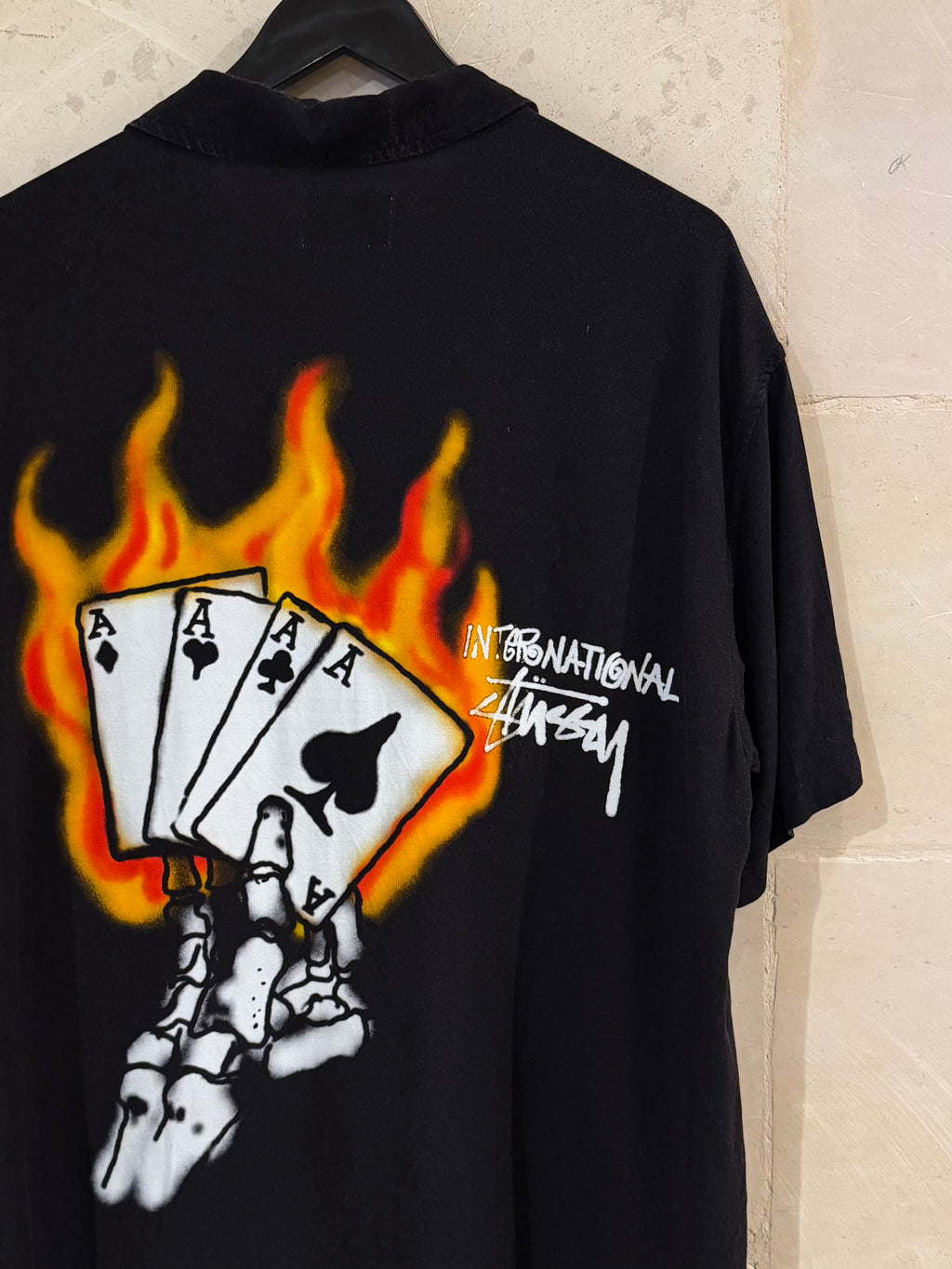 Stussy Flame Card Shirt (Fits Medium)