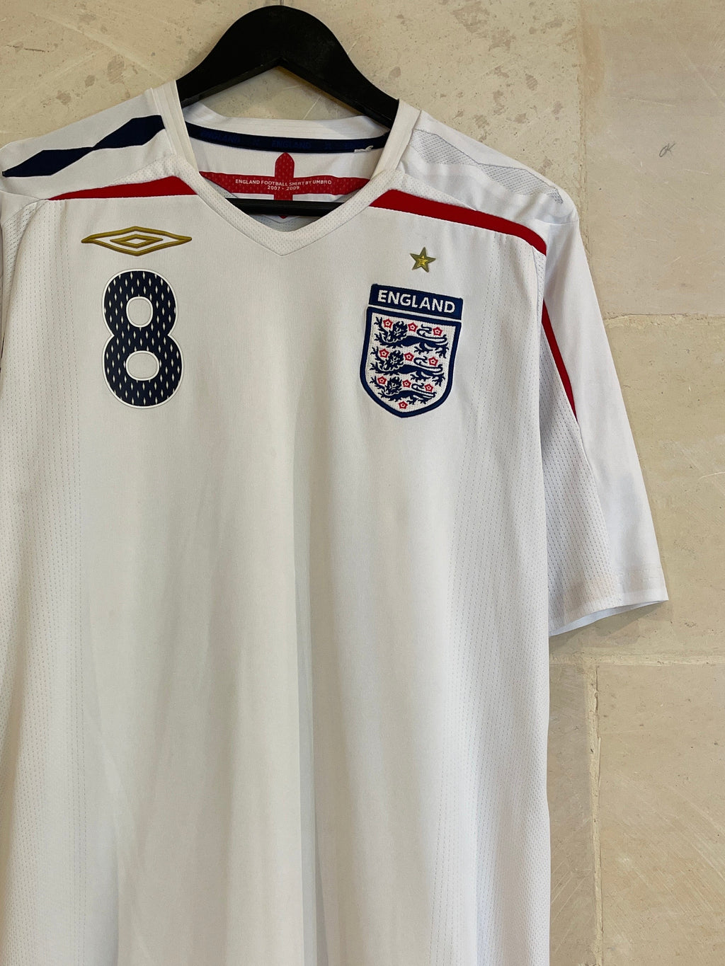 2007-09 England UMBRO Home Shirt Franck Lampard (Fits Large)*