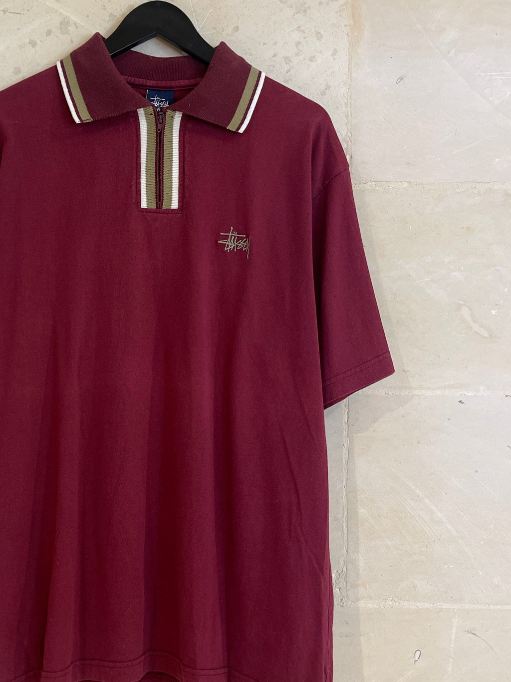 Vntg QZip Polo Stussy (Large)