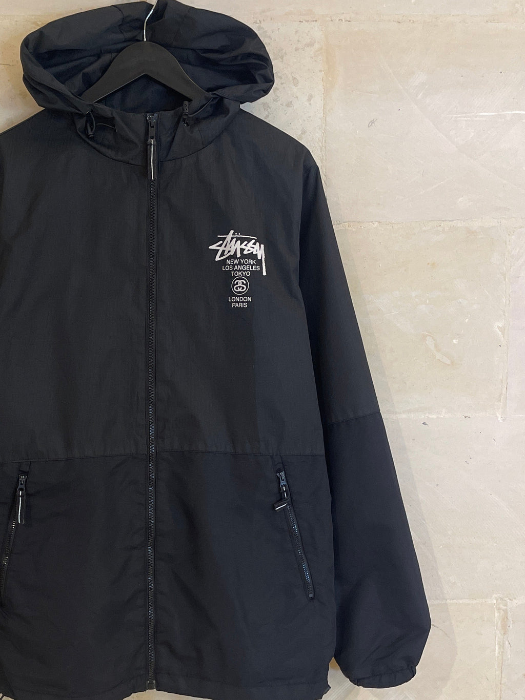 Stussy Windbreaker Zip Hoodie Jacket (Small)