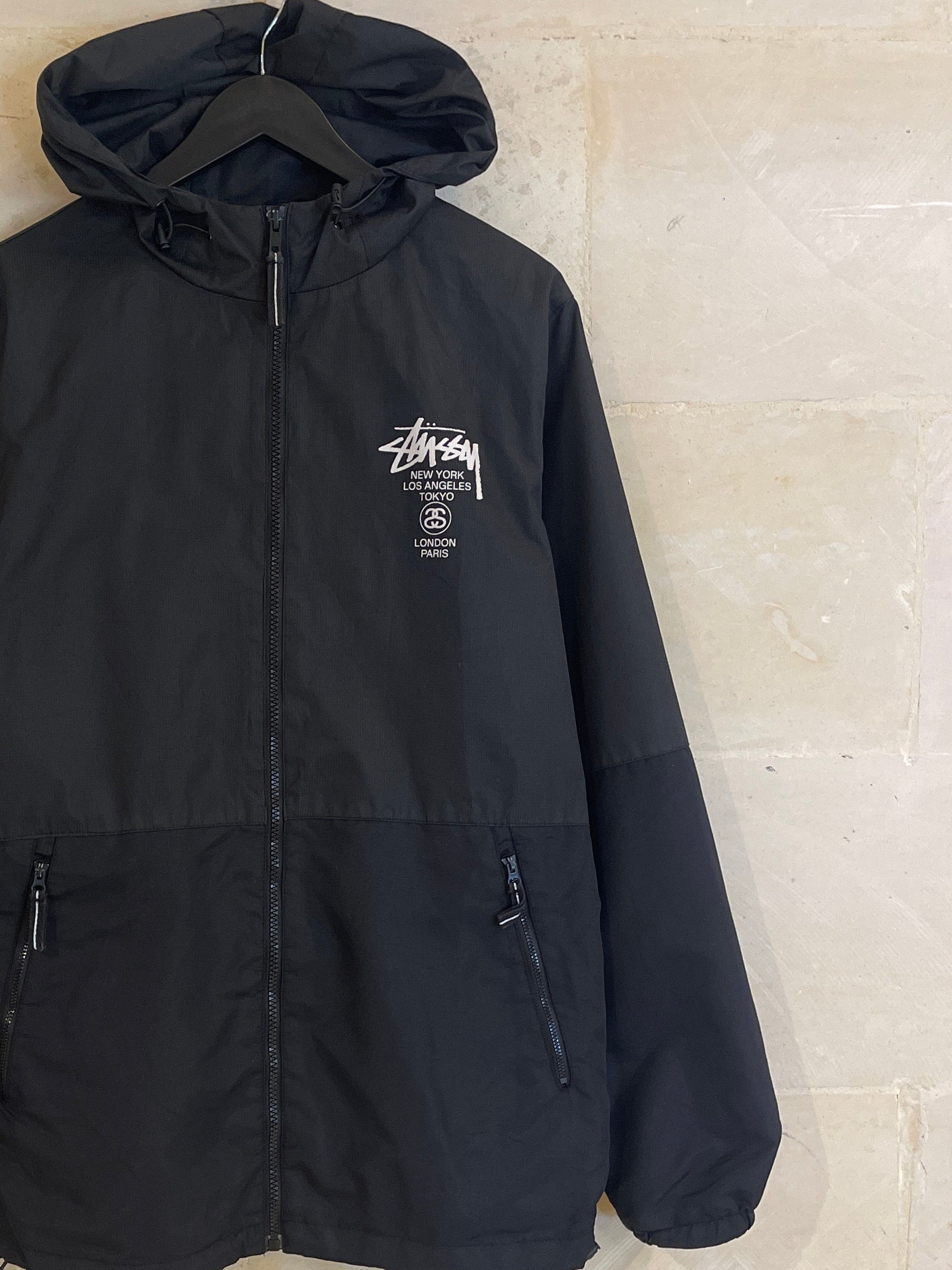 Stussy Windbreaker Zip Hoodie Jacket (Small)