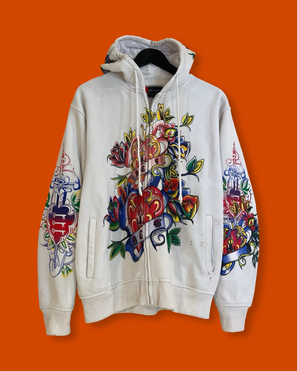 Y2K White Hoodie Jacket (Medium)*
