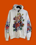 Y2K White Hoodie Jacket (Medium)*