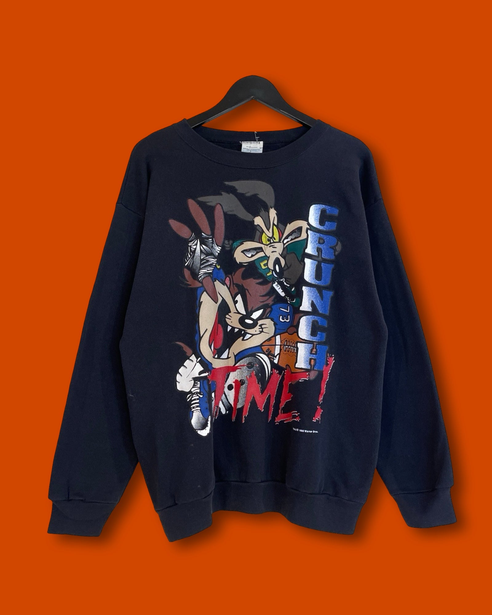 Vntg 1995 Crunch Time Taz and Cayote Crewneck (XL)
