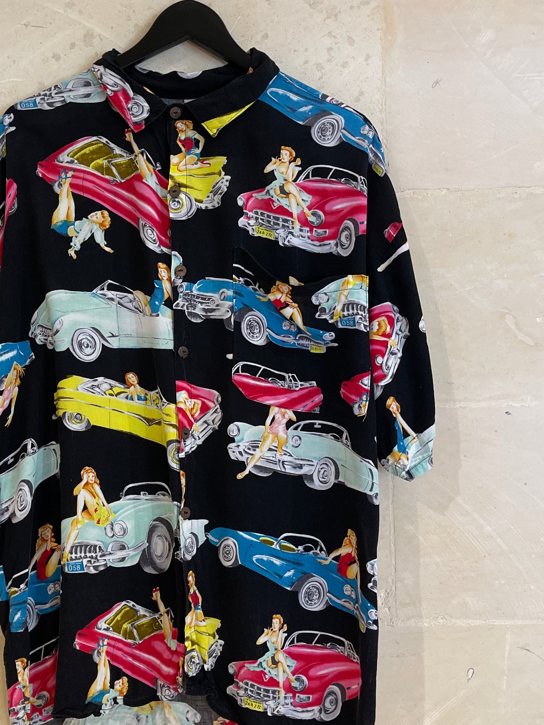 Vntg Lady In Car AOP Shirt (Large)