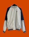 Vntg Nike Full Zip Windbreaker Gray Navy Jacket (Large)