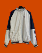 Vntg Nike Full Zip Windbreaker Gray Navy Jacket (Large)
