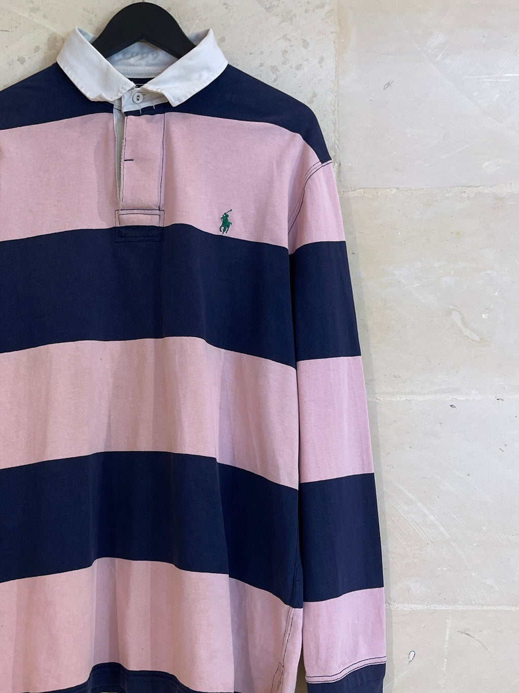 Ralph Lauren Pink Stripe Rugby Shirt (XL)*