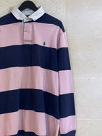 Ralph Lauren Pink Stripe Rugby Shirt (XL)*