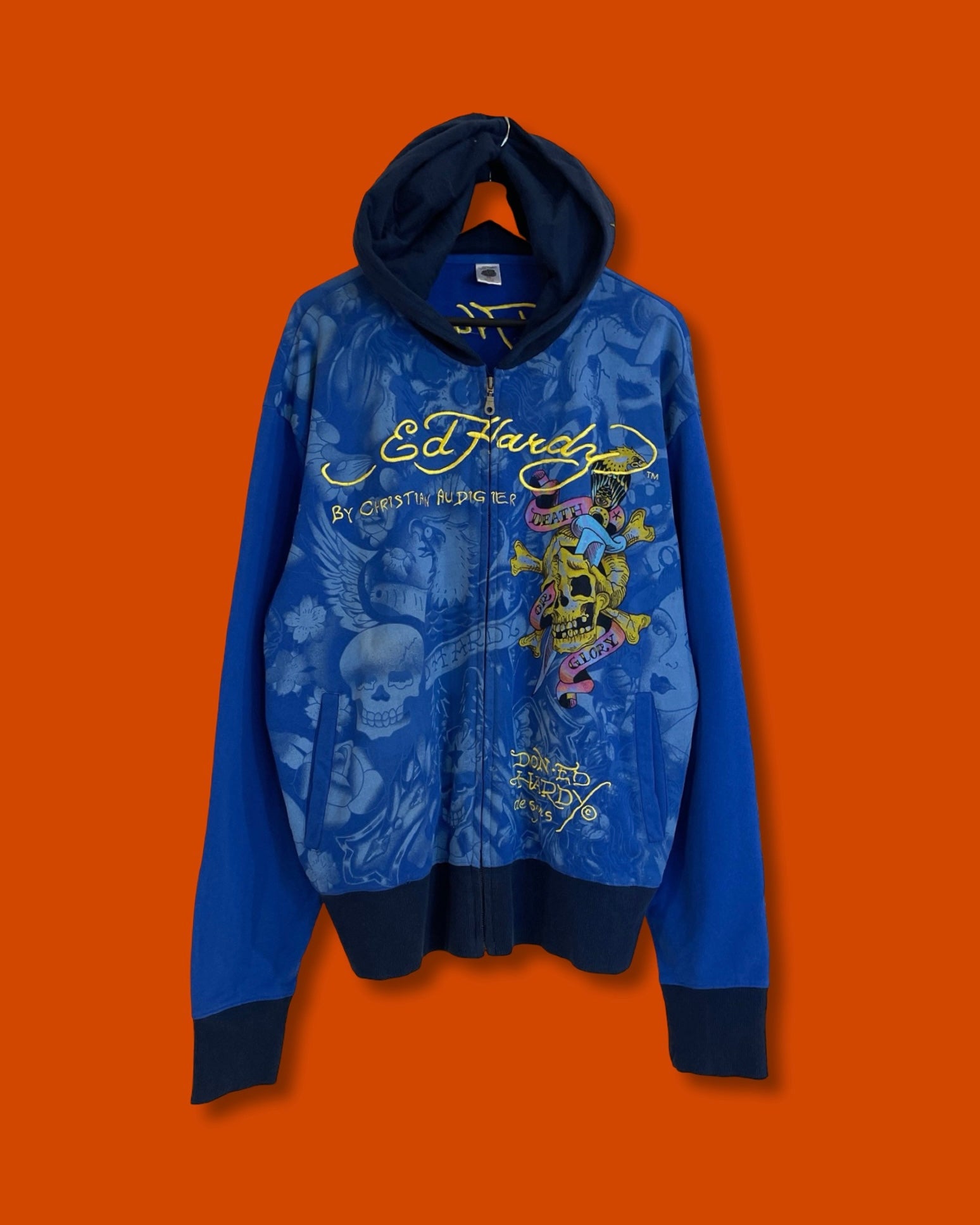 Ed Hardy Y2K Zip Hoodie Jacket (XXL)