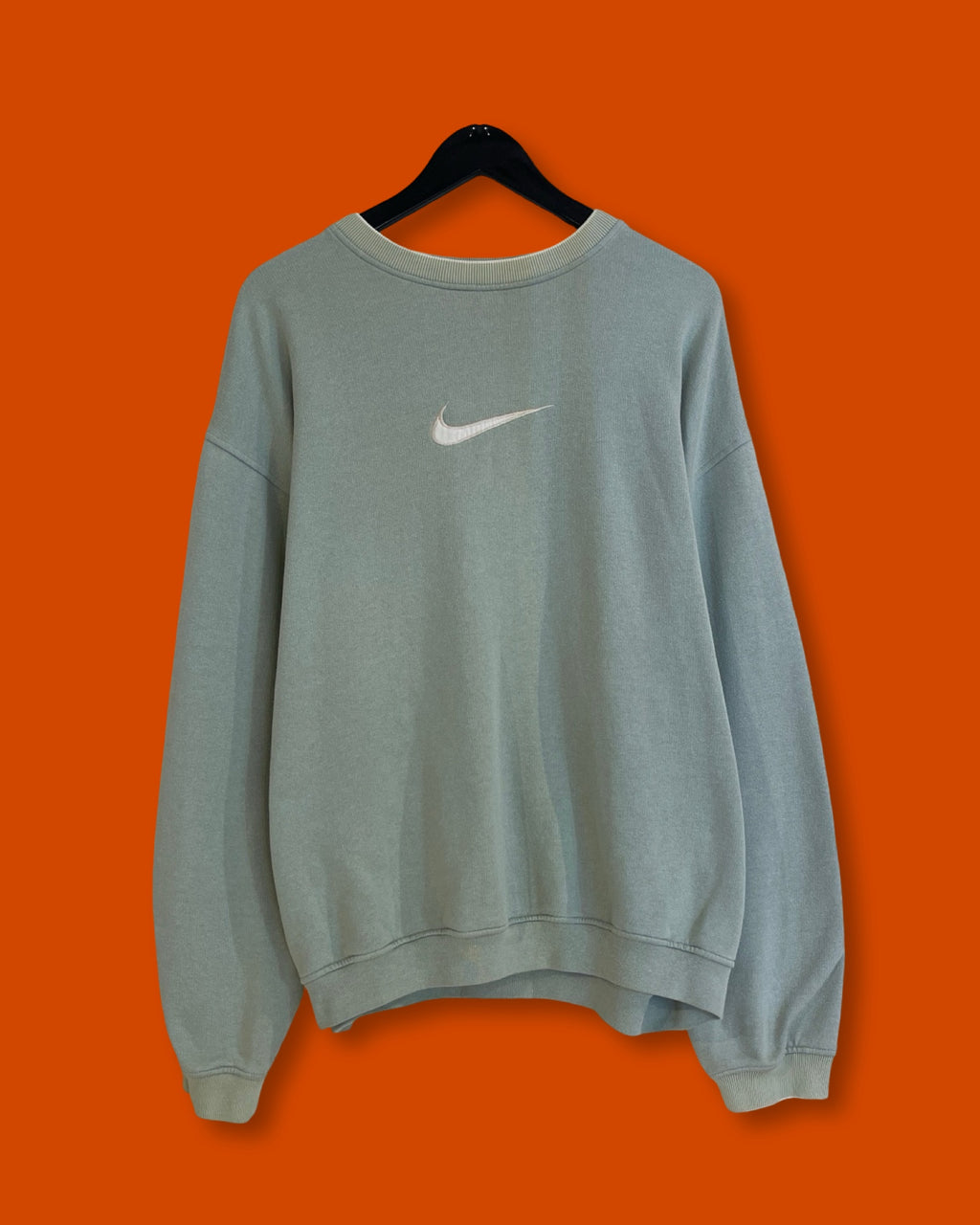 Vntg Nike Center Swoosh Lt.Green Sweatshirt (Large)*