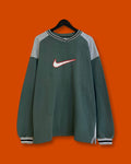 Vntg Nike Big Center Swoosh Gray-Green Sweatshirt (Large) ss