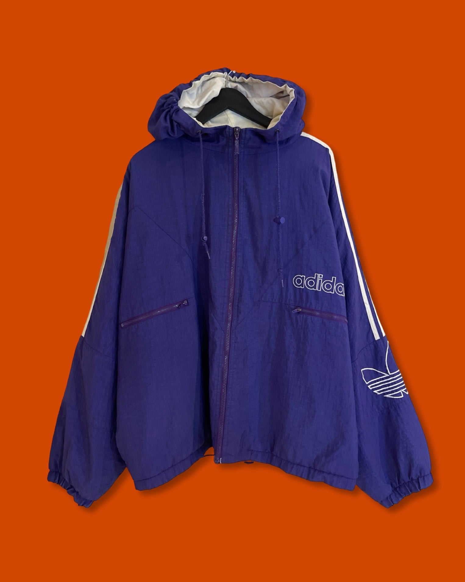 Vntg Adidas Zip Hoodie Jacket (Fits XL)