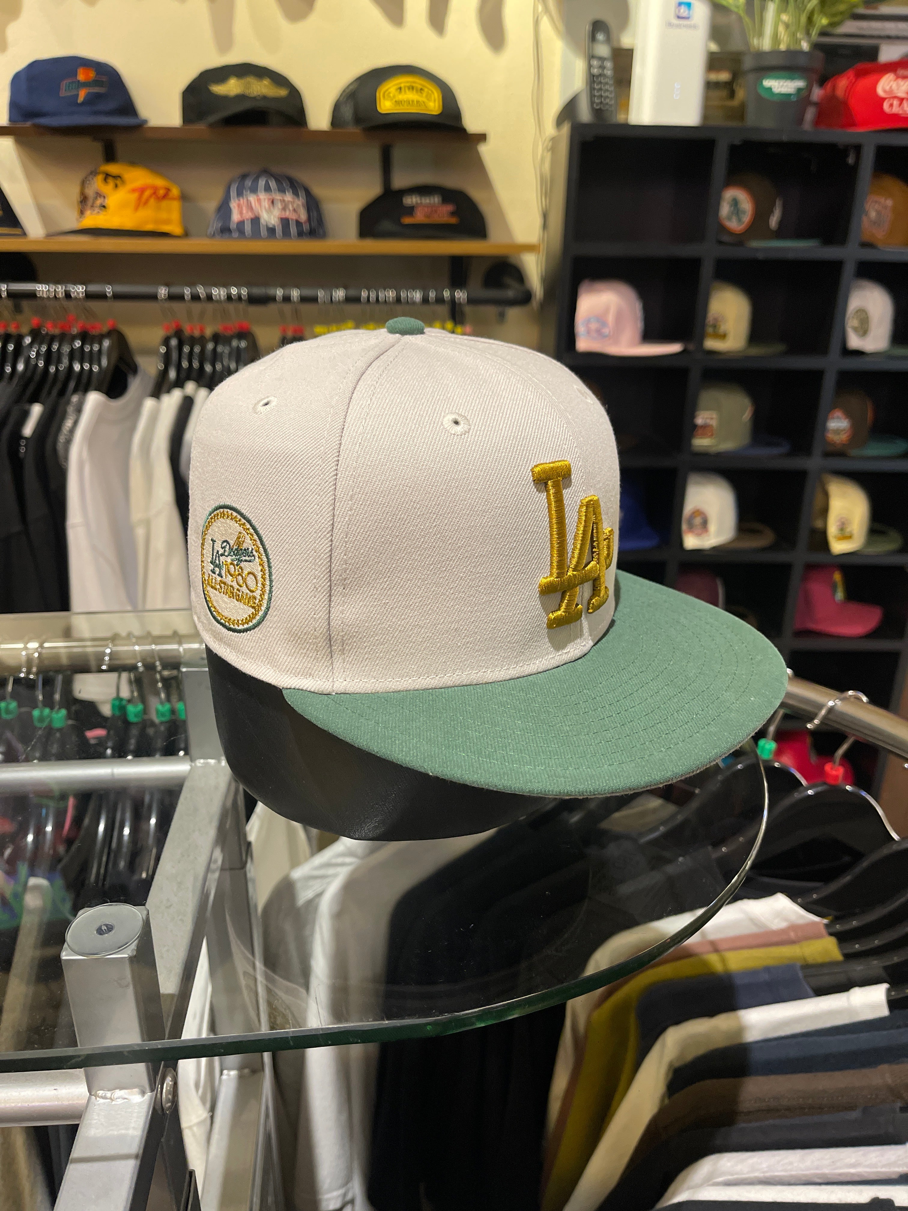 Brand New LA Dodgers Closed Cap Gray-Green Size 6 7/8