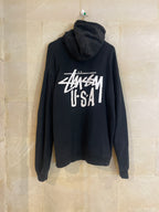Stussy USA Black Hoodie Jacket (Large)