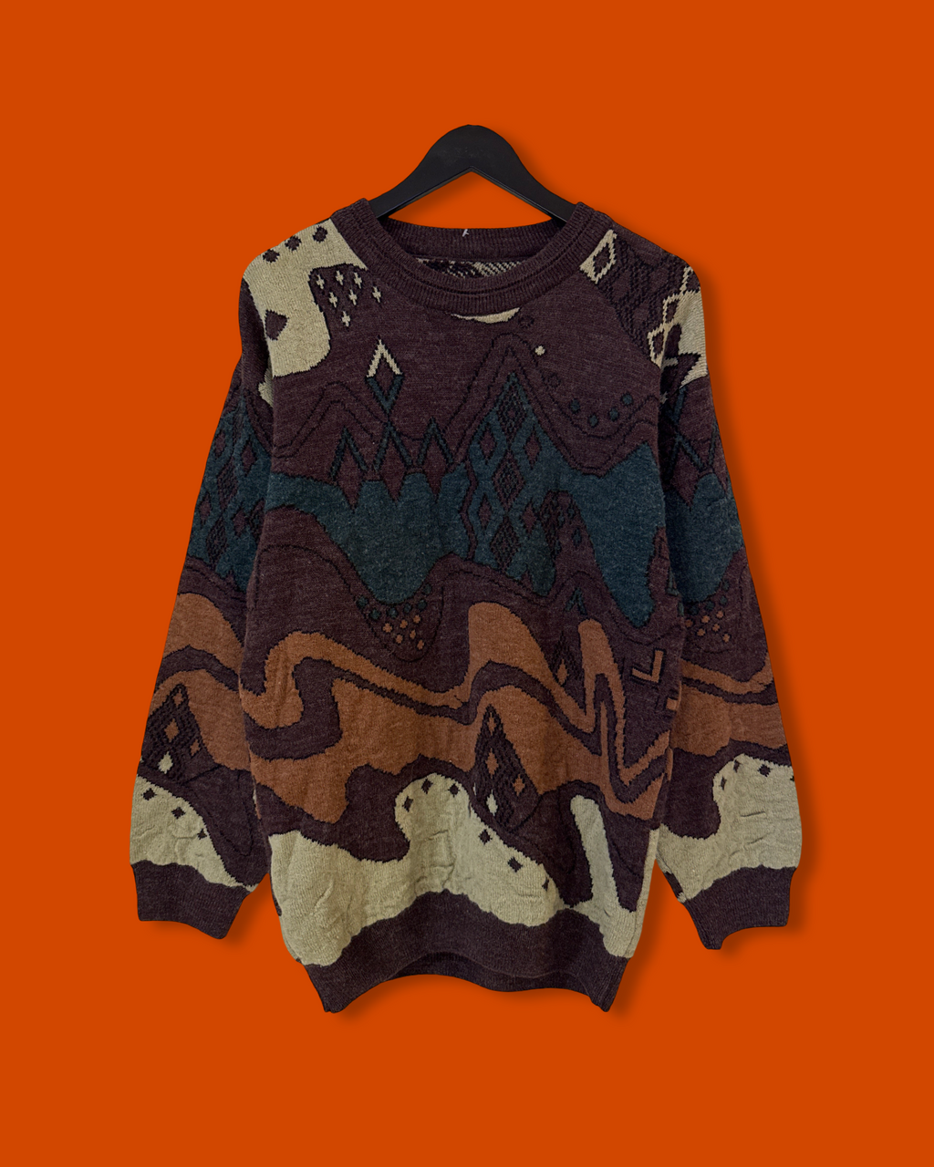Vntg Knitted Sweater (Medium)
