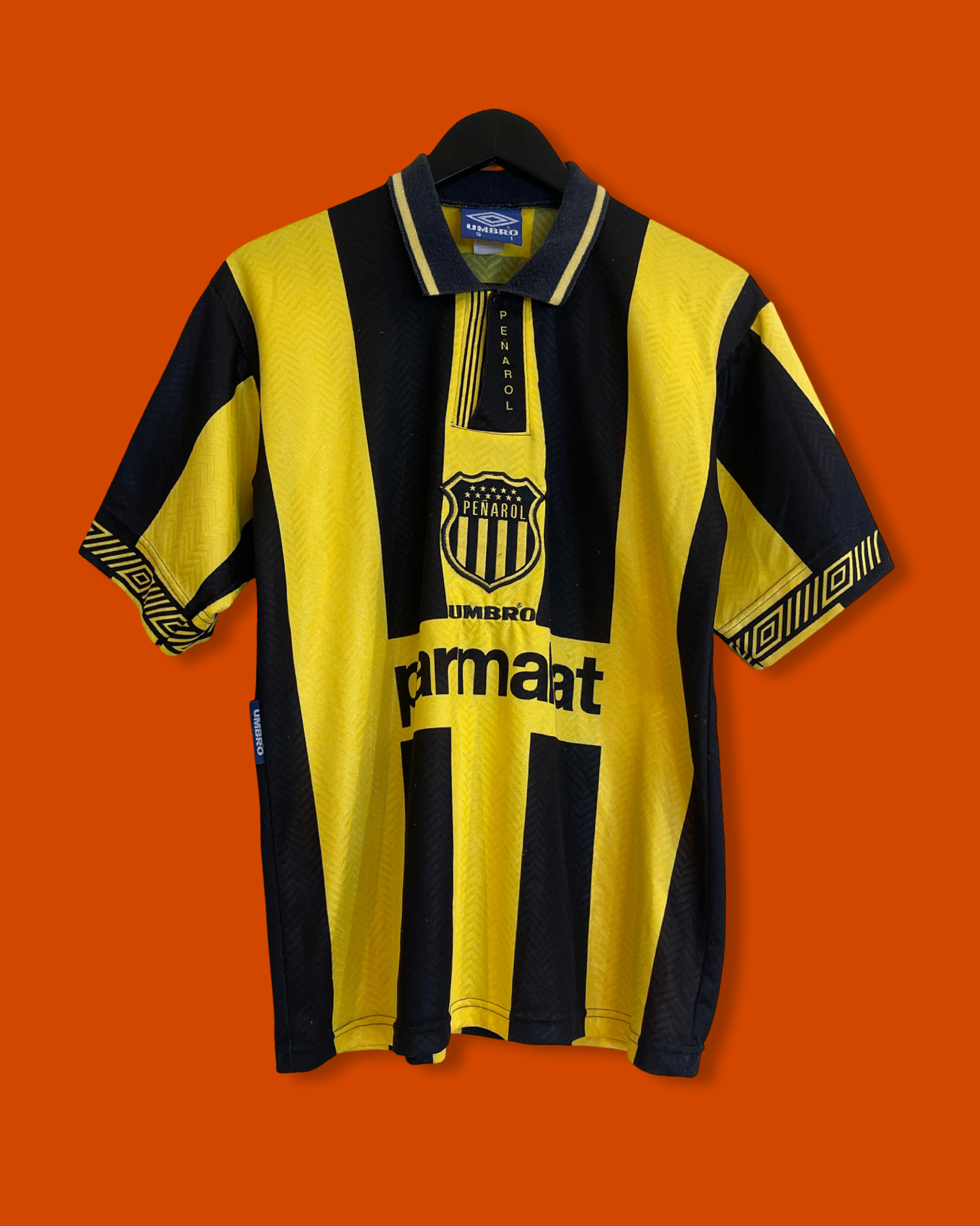 Vntg 1999-97 Peñarol Home Shirt With Parmalat Sponsor (Small)
