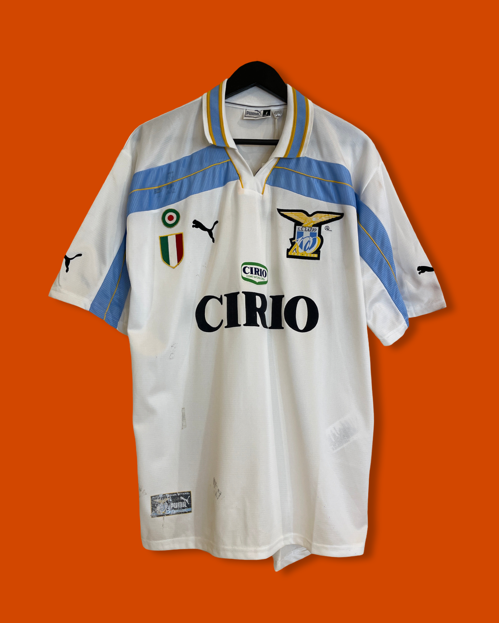 Vntg 1999-2000 S.S Lazio Centenary Home Shirts (Large)