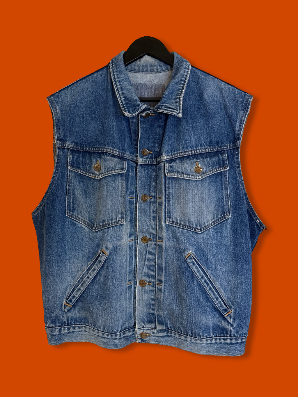 Spit Fire Lone Wolf No Club Jeans Vest (Large)