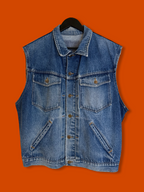 Spit Fire Lone Wolf No Club Jeans Vest (Large)