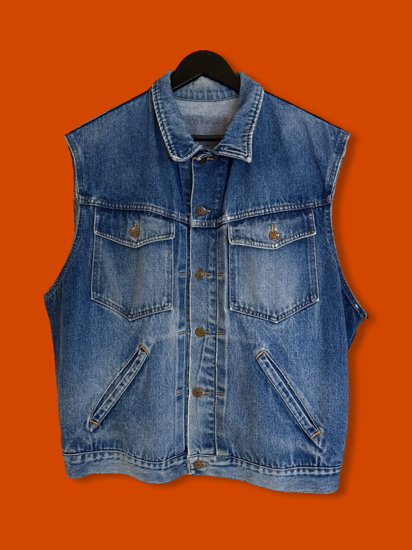 Spit Fire Lone Wolf No Club Jeans Vest (Large)