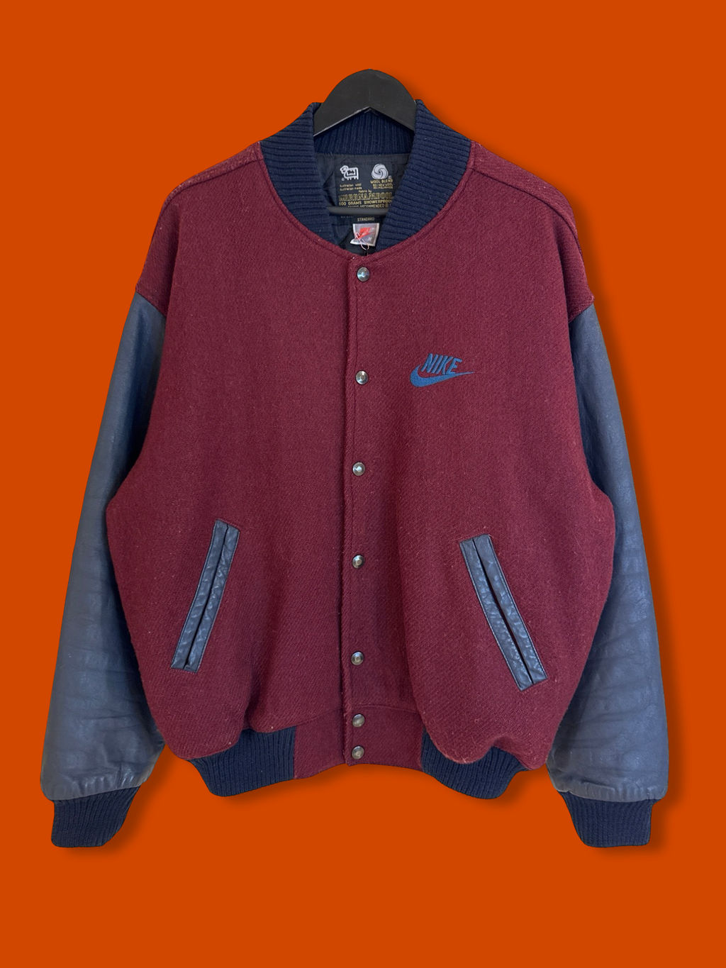 Vntg 90s Nike Wool/Leather Varsity Jacket (Fits Large)