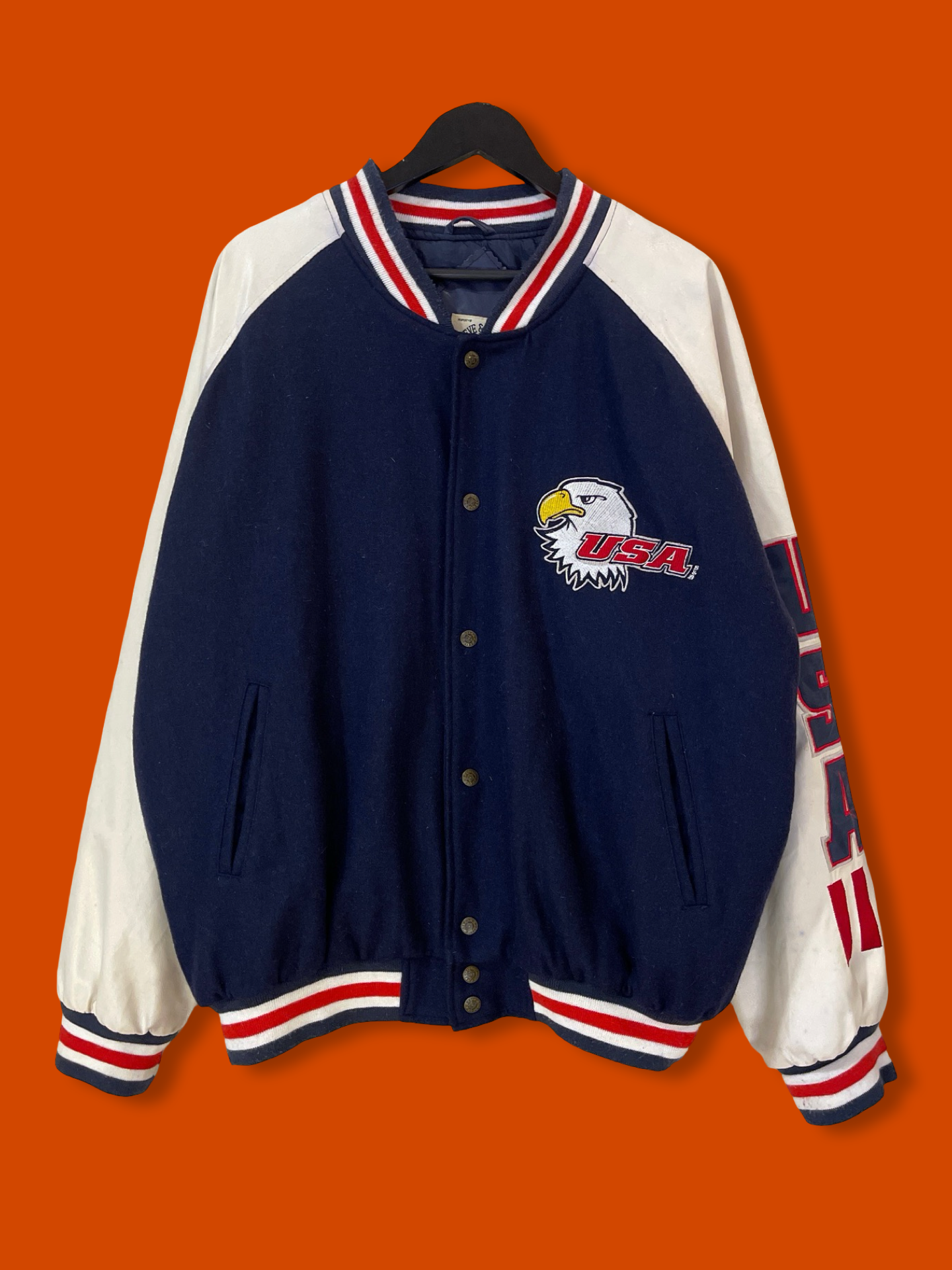 Vntg USA Wool Leather/Leather Jacket (XL)