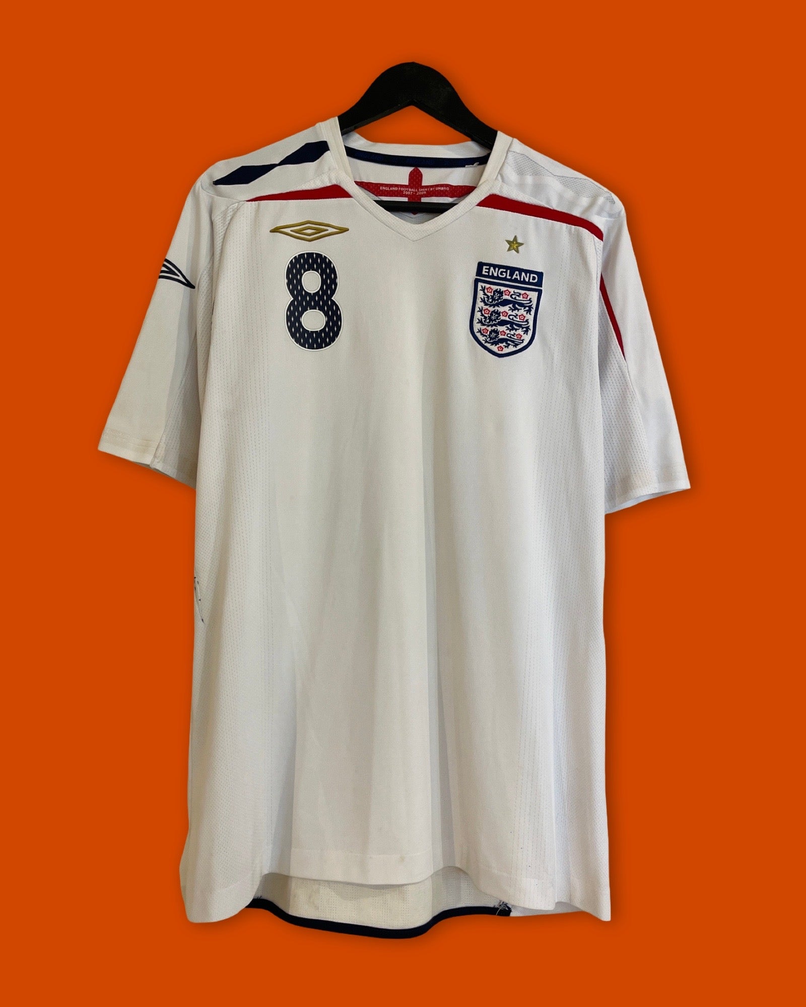 2007-09 England UMBRO Home Shirt Franck Lampard (Fits Large)*