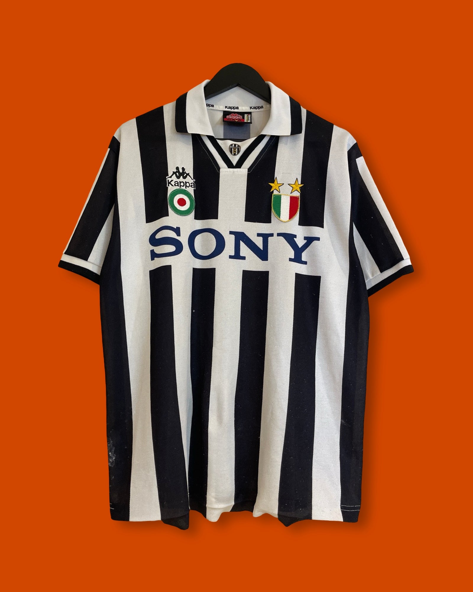 Vntg 1995-96 Kappa Juventus Home Shirt With SONY Sponsor (Large)*