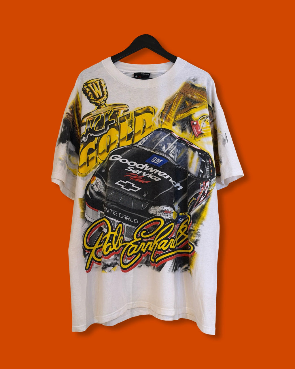 Vntg Dale Earnhartt Black Gold Racing Tee (Large)