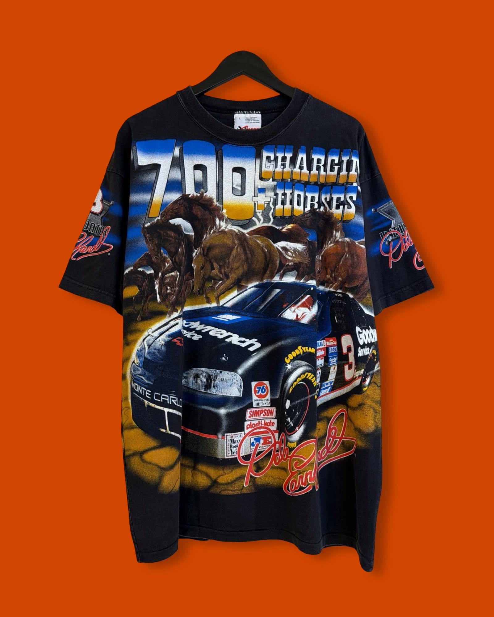 Vntg 1997 Dale Earnhardt Charging Horses Racing Tee (Large)