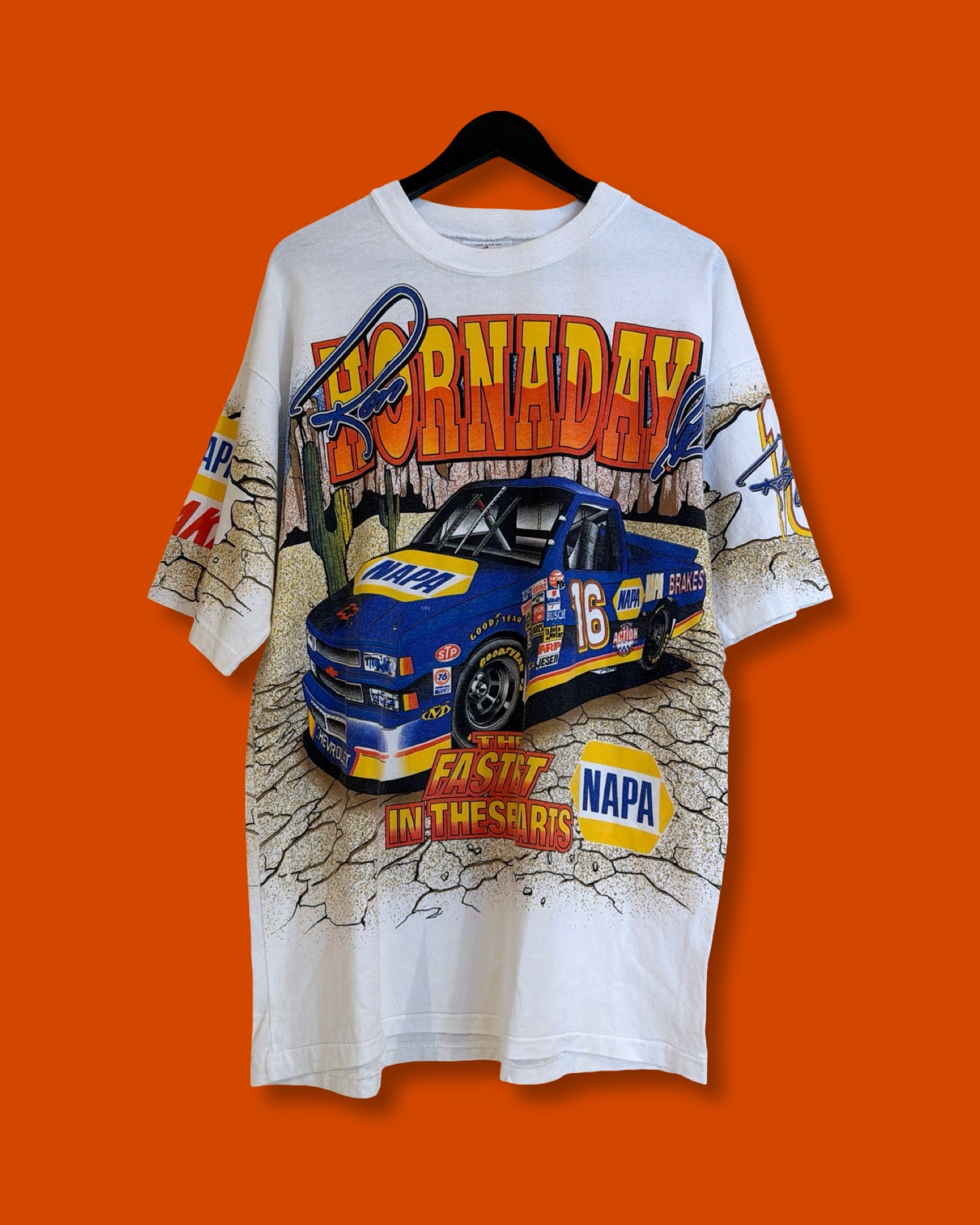 Vntg 1997 Ron Hornaday jr. Racing Tee (Large)