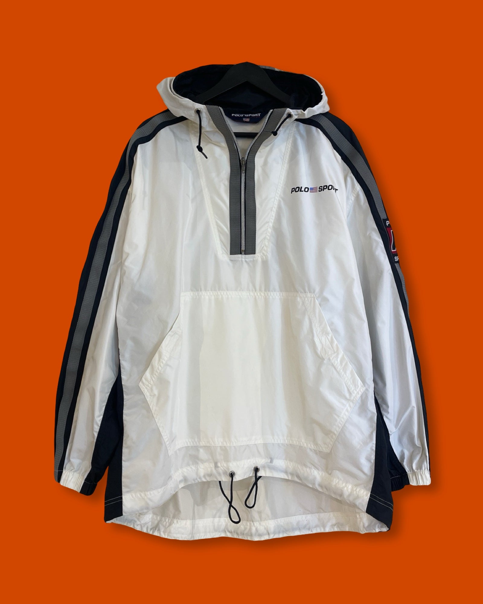Vntg Polo Sport Hooded Windbreaker Jacket (Large)