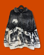 AOP Wolf Sherpa Jacket (XL)/ SS