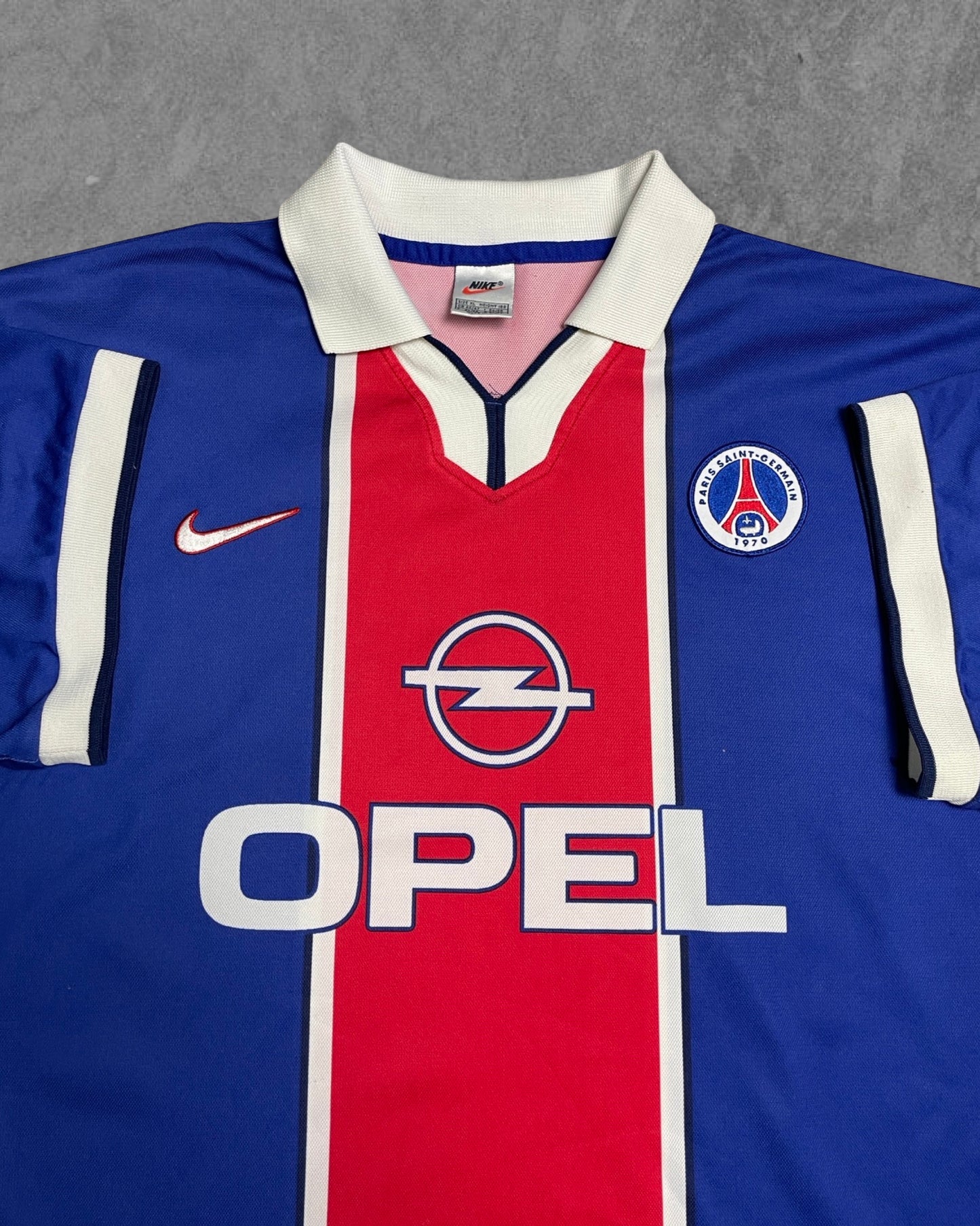 Vintage 1997/98 PSG Nike Opel Jersey Maglia Trikot (XL) *VERY RARE* 1 small pinhole at the back